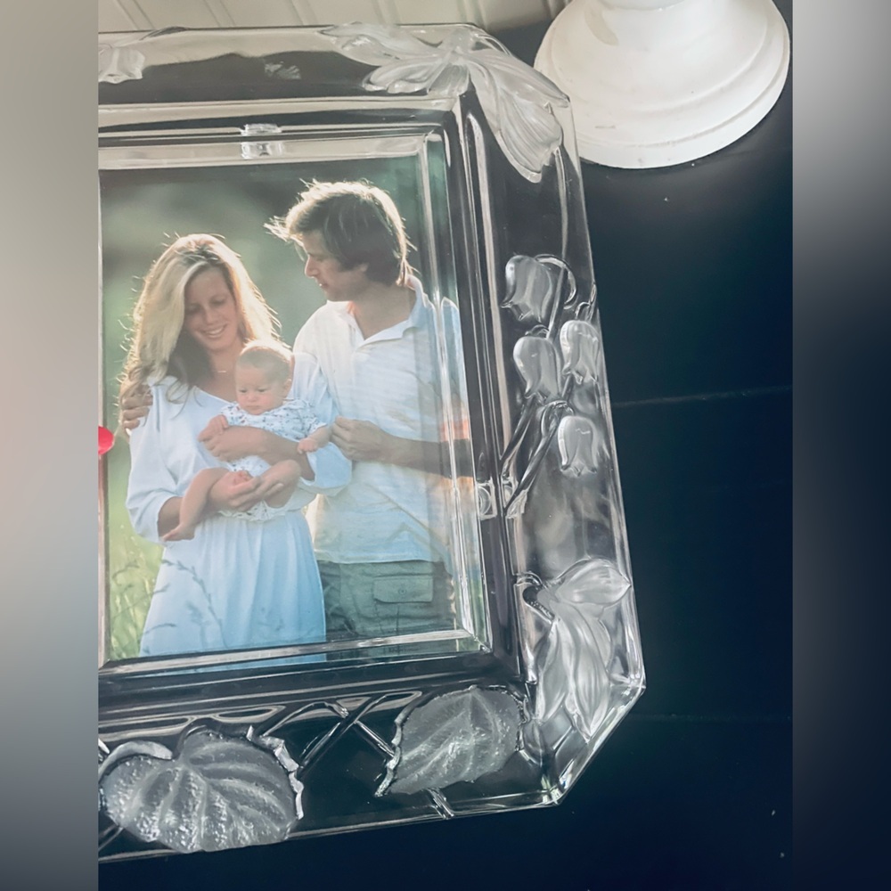Vintage Studio Nova Spring Love clear frosted glass photo frame 5x7 inch NEW - Picture 5 of 5